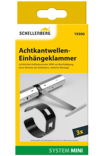 Schellenberg 19300 3er-Set, Rolladenwelle Einhängeklammer, Mini für SW40, schützt den Rolladenmotor vor Beschädigungen von Schellenberg