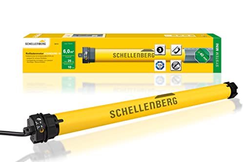 Schellenberg 20110 Rolladenmotor MINI Standard 10 Nm, mechanische Endlageneinstellung, Rohrmotor für 40 mm Welle, bis 6 m² Rollladenfläche, Set inkl. Wandlager von Schellenberg