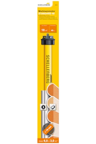Schellenberg 20273 Markisenmotor Standard 40 Nm für 65 mm Wellen, max. 18 m² Markise, inkl. Adapter für Markisenwellen mit 78 mm Durchmesser von Schellenberg