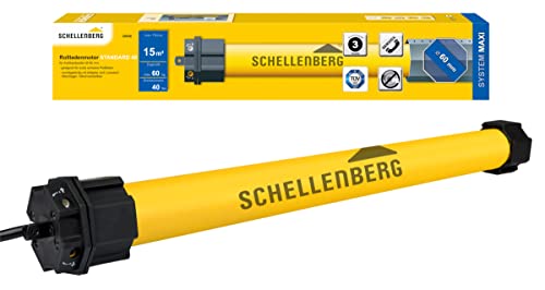 Schellenberg 20640 Rolladenmotor MAXI Standard 40 Nm, mechanische Endlageneinstellung, Rohrmotor für 60 mm Welle, bis 15 m² Rollladenfläche, Set inkl. Wandlager von Schellenberg