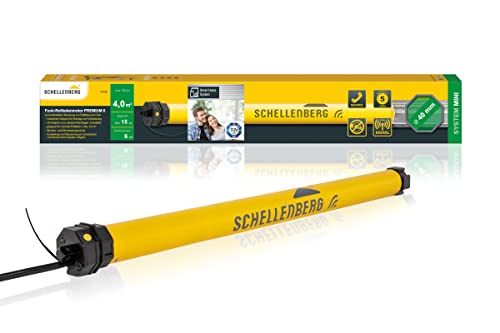 Schellenberg 21106 Rolladenmotor mit Funk neue Generation, 6 Nm, bis 4 m² Fläche, Funk Endlageneinstellung, für 40 mm Welle, 868,4 MHz, Funkfrequenz von Schellenberg
