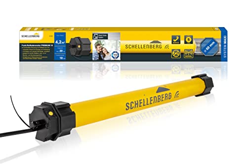 Schellenberg 21210 Rolladenmotor mit Funk neue Generation, 10 Nm, bis 4,2 m² Fläche, Funk Endlageneinstellung, für 60 mm Welle, 868,4 MHz Frequenz von Schellenberg