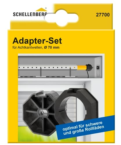 Schellenberg 27700 Adapter Set für 70 mm Wellen, Achtkantwellen mit 70er Durchmesser von Schellenberg
