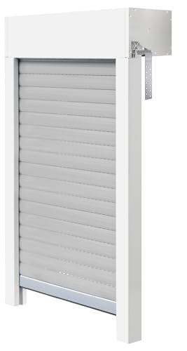 Schellenberg 39056 Aufsatzrollladen-Set für Fenster, Rollladensystem Mini, PVC, 75 x 100 cm, weiß/grau, kürzbar in Höhe, Breite, inkl. EPS-Dämmung und Zubehör für die Selbstmontage von Schellenberg