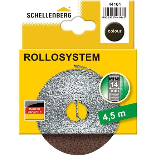 Schellenberg 44104 Gurt für Rollo Breite 14 mm, System Mini, Braun, 4.5 m von Schellenberg