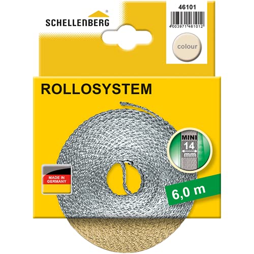 Schellenberg 46101 Rollladengurt Mini 14 mm, 6 m, beige von Schellenberg