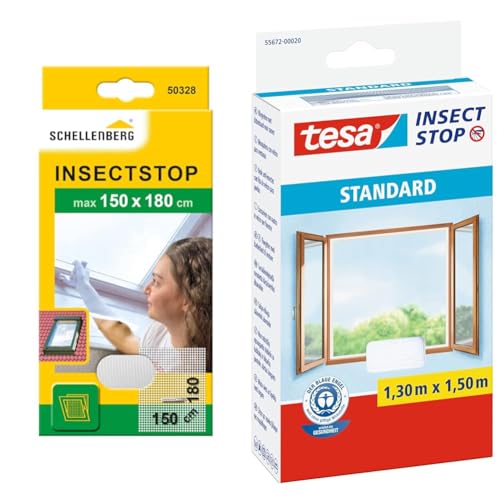 Schellenberg 50328 Fliegengitter für Dachfenster mit Reißverschluss & tesa Insect Stop Standard Fliegengitter für Fenster - Insektenschutz zuschneidbar Schellenberg 50328 Fliegengitter für Dachfenster mit Reißverschluss & tesa Insect Stop Standard Fliegengitter für Fenster - Insektenschutz zuschneidbar von Schellenberg