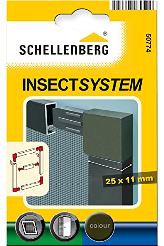 Schellenberg 50774 Eckverbinder-Set für Insektenschutzfenster und Insektenschutztüren, Braun von Schellenberg