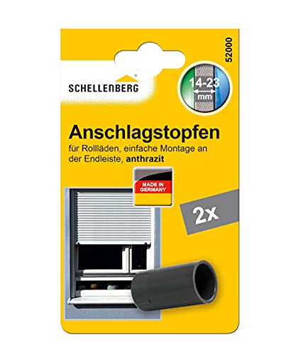 Schellenberg 52000 Rolladenstopper Anschlagstopfen für Rollladen 2 Stück - Doppelpack, Anthrazit von Schellenberg