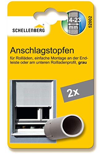 Schellenberg 52002 Rolladenstopper Anschlagstopfen für Rollladen, 2 Stück - Doppelpack, Grau, inkl. Schrauben von Schellenberg