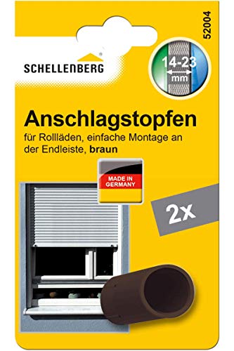 Schellenberg 52004 Rolladenstopper Anschlagstopfen für Rollladen 2 Stück - Doppelpack, Braun von Schellenberg