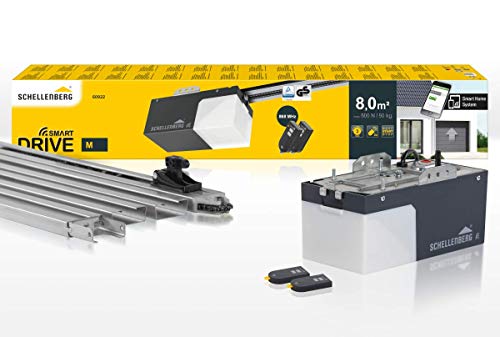 Schellenberg 60922 Garagentorantrieb Smart Drive M mit 2X 868 MHz Handsender, max. Torfläche 8 m², 500 N Zugkraft, automatische Endlageneinstellung von Schellenberg