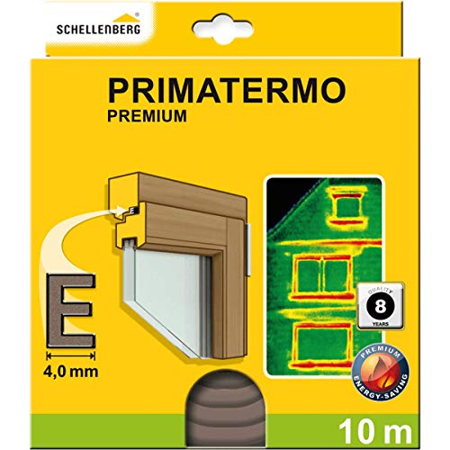 Schellenberg 66329 Fenster Dichtung Premium E-Form - 9 x 4 mm, 10 m, Gummidichtung, zur Abdichtung von Spalten auch an Türen von Schellenberg