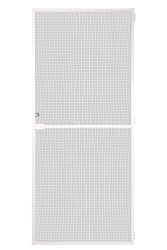 Schellenberg 70930 Fliegengitter Balkontür, Insektenschutz Tür Action 100 x 210 cm geteilt, 14 mm Einbautiefe, weiß von Schellenberg