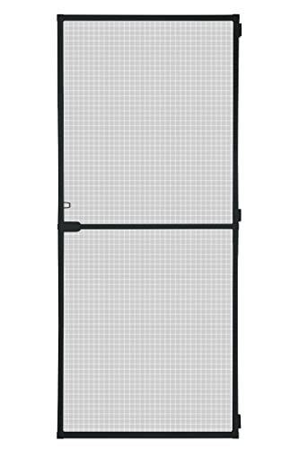 Schellenberg 70931 Fliegengitter Balkontür, Insektenschutz Tür Action 100 x 210 cm geteilt, 14 mm Einbautiefe, anthrazit von Schellenberg