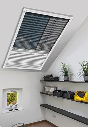 Schellenberg 70990 Insektenschutz-Plissee & Verdunkelung für Dachfenster – 114 x 160 cm in Weiß von Schellenberg