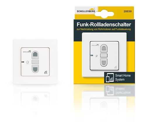 Schellenberg 20030 Smart Home Funk-Rolladenschalter & Funk-Raffstoreschalter, nachrüstbar für Smarte Antriebe, Weiß von Schellenberg