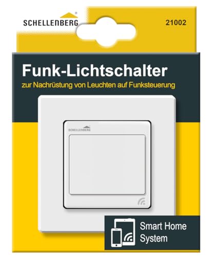 Schellenberg 21002 Funk-Lichtschalter Smart Home, Weiß, für Unterputz Montage, Lichtsteuerung per App, Fernbedienung und Zeitschaltuhr von Schellenberg