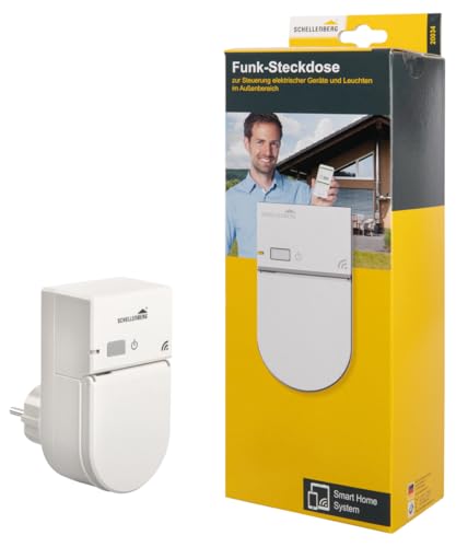 Schellenberg 20034 Funk-Steckdose Smart Home Zwischensteckdose Außenbereich, Weiß von Schellenberg