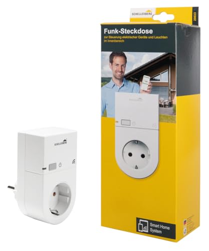 Schellenberg 20033 Smart Home Funk-Steckdose,Zwischensteckdose, für den Innenbereich, Weiß von Schellenberg