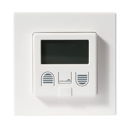 Schellenberg 25572 Zeitschaltuhr PLUS zur Rolladensteuerung mit Display, Wandtaster für Unterputzmontage, Programmierbare Automatik mit u.a. Tagesprogramm, Zufallsfunktion von Schellenberg
