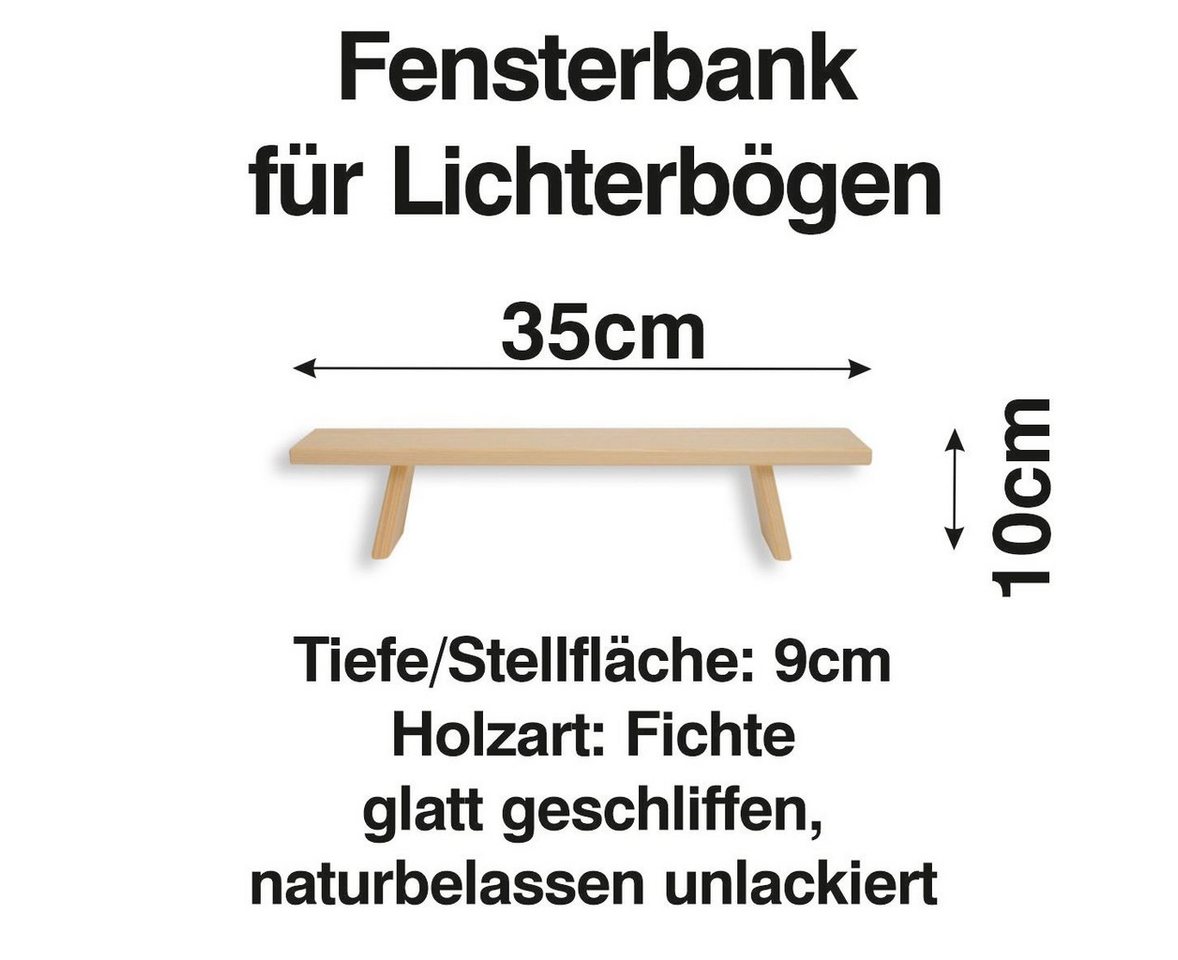 Schenk Holzkunst Schwibbogen-Fensterbank Schwibbogen Bank 35 cm Erhöhung Lichterbogen Fenst von Schenk Holzkunst