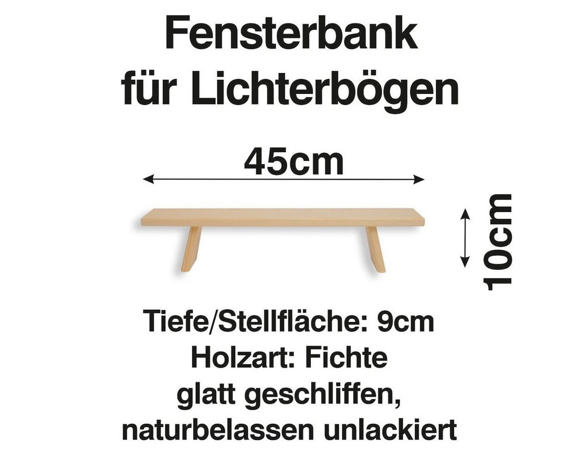 Schenk Holzkunst Schwibbogen-Fensterbank Schwibbogen Bank 45 cm Erhöhung Lichterbogen Fenst von Schenk Holzkunst