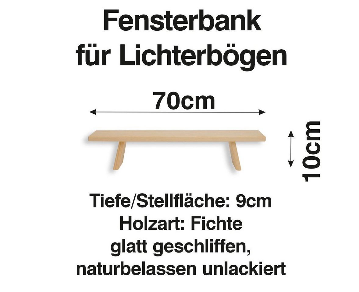 Schenk Holzkunst Schwibbogen-Fensterbank Schwibbogen Bank 70 cm Erhöhung Lichterbogen Fenst von Schenk Holzkunst