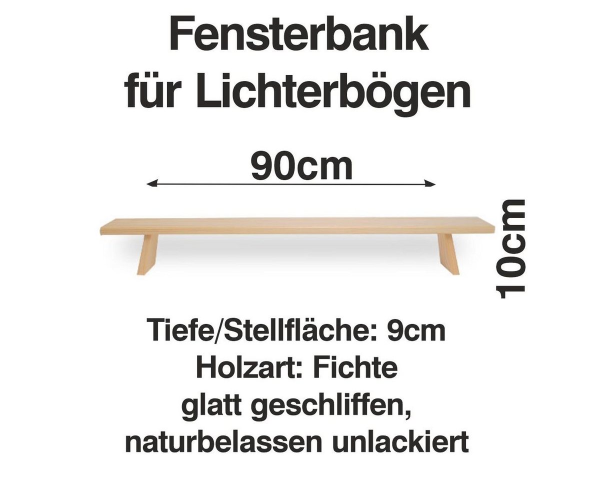 Schenk Holzkunst Schwibbogen-Fensterbank Schwibbogen Bank 90 cm Erhöhung Lichterbogen Fenst von Schenk Holzkunst