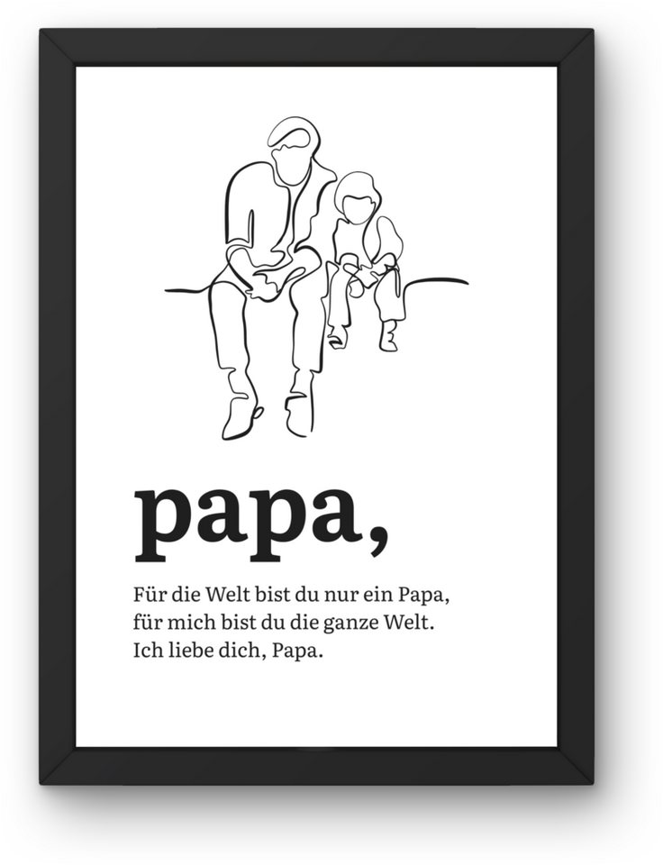 SchenkMitHerz Bild Vatertagsgeschenk – Poster mit schwarzem Rahmen A4 oder A3, Design-3 SchenkMitHerz Bild Vatertagsgeschenk – Poster mit schwarzem Rahmen A4 oder A3, Design-3 von SchenkMitHerz