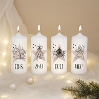 Adventskerzen "Heimelig" | Set Aus 4 Kerzen Weihnachtskerzen Advent Adventskerzen "Heimelig" | Set Aus 4 Kerzen Weihnachtskerzen Advent von SchenkeKreatives