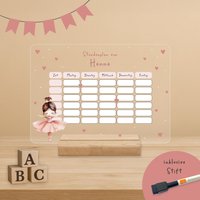 Personalisierter Stundenplan Ballerina | Abwischbar Geschenk Einschulung Einschulungsgeschenk Schulstart Kinderzimmer von SchenkeKreatives