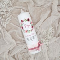 Taufkerze "Blumenkranz Rosa" | Zarter Blumenkranz in Rosa Personalisiert & Handgefertigt Geschenk Zur Taufe Taufkerze "Blumenkranz Rosa" | Zarter Blumenkranz in Rosa Personalisiert & Handgefertigt Geschenk Zur Taufe von SchenkeKreatives