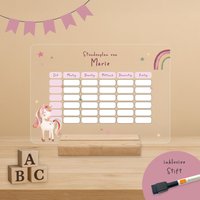Personalisierter Stundenplan Einhorn | Abwischbar Geschenk Einschulung Einschulungsgeschenk Schulstart Grundschule Kinderzimmer Personalisierter Stundenplan Einhorn | Abwischbar Geschenk Einschulung Einschulungsgeschenk Schulstart Grundschule Kinderzimmer von SchenkeKreatives
