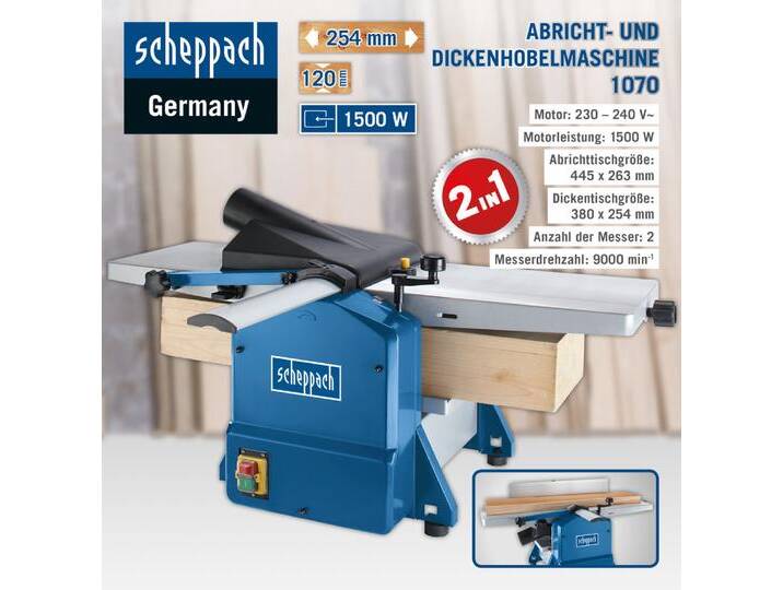 Abricht- und Dickenhobelmaschine HMS1070 Abricht- und Dickenhobelmaschine HMS1070 von Scheppach