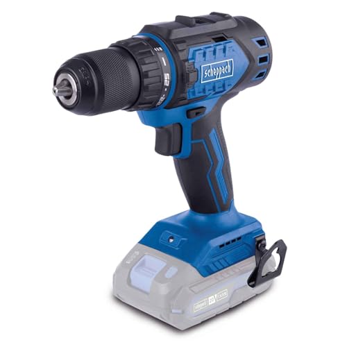 Scheppach Akku Bohrschrauber BC-DD60-X Akkuschrauber Bürstenlos | Drehmoment 60Nm | Schnellspannfutter 1,5-13mm | Drehmomentstufen 25+1 | LED-Licht & Gürtelclip | 20V-IXES-Serie | Ohne Akku/Ladegerät von Scheppach