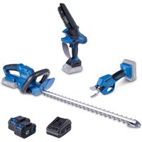 Akku-Garten-Set AGS200 Scheppach - 20V | Astschere | Gehölzschneider | Heckenschere | inkl. 2x 4Ah Akku & 2,4A Ladegerät von Scheppach