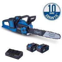 Scheppach - Akku Kettensäge BC-CS355Duo-X 20V-IXES 2x4,0Ah Akku + Doppelladegerät von Scheppach