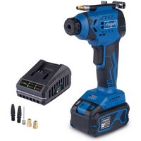 Akku Hand Kompressor C-AC20-X Scheppach 20V - 7 bar Arbeitsdruck | LCD Display | LED Leuchte | 6-tlg Zubehörset | inkl. 4 Ah Akku + 2,4A Ladegerät von Scheppach