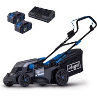Akku-Rasenmäher BC-MP380-X Scheppach | 38cm Schnittbreite | für 450-500 m2 | 45L Korb | Set von Scheppach