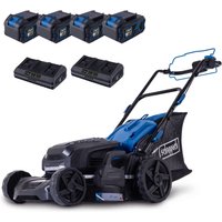 Akku Rasenmäher BC-MP470-X Scheppach - 47cm Schnittbreite | 800-900 m2 | Vario Radantrieb | LED | 7-fach Schnitthöhe | inkl. 4x 4Ah Akku & 2xLadegerät von Scheppach