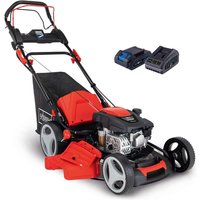 Benzin-Rasenmäher MS200-51E Scheppach - 5,2PS | Schnittbreite 51cm | Fangbox 65L | inkl. 2 Ah Akku + 2,4 A Ladegerät u. Motorenöl von Scheppach