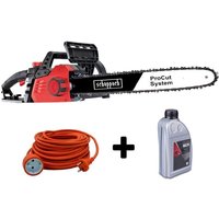 Elektro-Kettensage 46cm Scheppach Cse2600 + Elektro Kabel 20mt + Ol Chaine 1 Lt von Scheppach