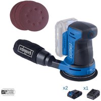 Scheppach - Exzenterschleifer 20V 2 Akkus 2.0Ah und Ladegerat ixes c-obs125-x von Scheppach
