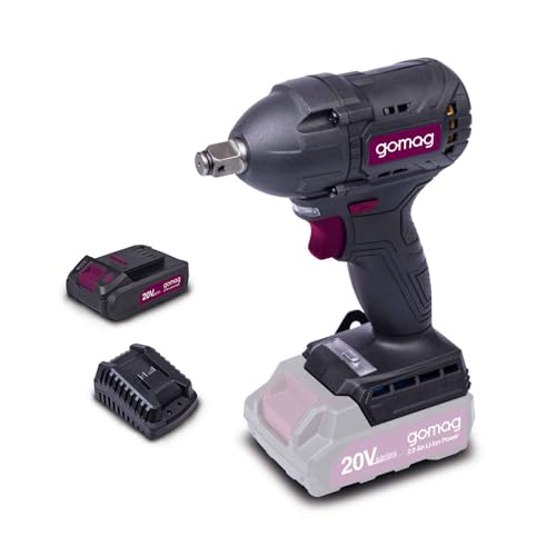 Gomag ½ Zoll Akku-Schlagbohrschrauber GO-SCS350BL Brushless | max. 370 Nm | ½ Zoll Werkzeugaufnahme | Schlagzahl 3600 bpm | Inkl. 3x Steckschlüssel (17 mm, 19 mm, 21 mm) sowie 2 Ah Akku & Ladegerät von Scheppach