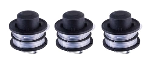 SCHEPPACH Fadenspule 3-Teilig Mähfaden Rasentrimmer Trimmerfaden | Fadenlänge 6m | Fadenstärke 1,2mm | passend zu Elektro-Rasentrimmer EGT350 von Scheppach