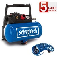 Kompressor HC06 ölfrei 6L 8bar 1200W + 5 m Sprialschlauch - Scheppach von Scheppach