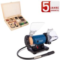 Scheppach - Doppelschleifer HG35 flexible Welle 120 w 103-tlg. Zubehör Holzkoffer von Scheppach