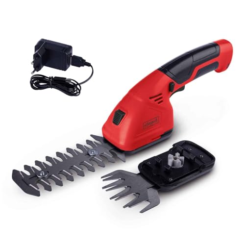 Scheppach Grasschere Strauchschere 2in1 Akku 7,2V GHS7.2 Rasenschere | Grasschnittmesser 90mm Breite | Strauchschnittmesser 140mm Schnittlänge - 8mm Schnittstärke | Ladegerät, Strauch- & Grasmesser von Scheppach