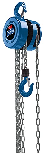 Scheppach Kettenzug CB01 Flaschenzug Seilzug (Tragkraft 1000 Kg, Hubhöhe 3000 mm, Lasthaken mit Sicherheitsbügel, lange Bedienkette) - Hebezug ideal für die Baustelle, Garage oder Werkstatt von Scheppach